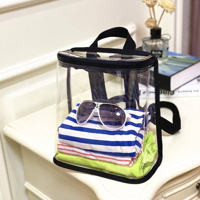 Transparent Waterproof Beach Bag with Cute Toys for Swimming and Travel - Perfect for Kids and Adults