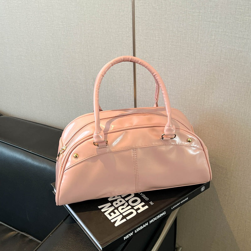 Bowling Bag Women's Fashionable Spring New Korean Style Large Capacity Commute Leisure Shoulder Underarm Handbag
