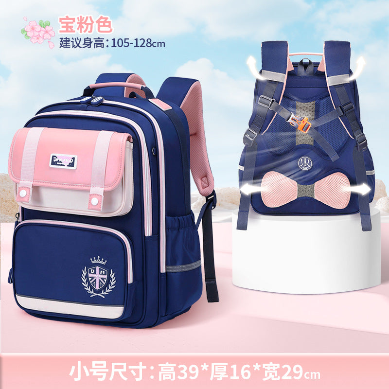 2026 New Kids Backpack for Grades 1-6, Lightweight & Ergonomic Design with Large Capacity, Breathable and Waterproof Oxford Fabric, British Style School Bag with Pencil Case and Study Bag Set