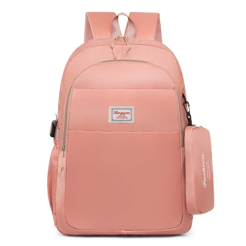 New Large Capacity Fashion Backpack for Middle School Students Waterproof Nylon Material Letter Printing Stylish Casual Backpack