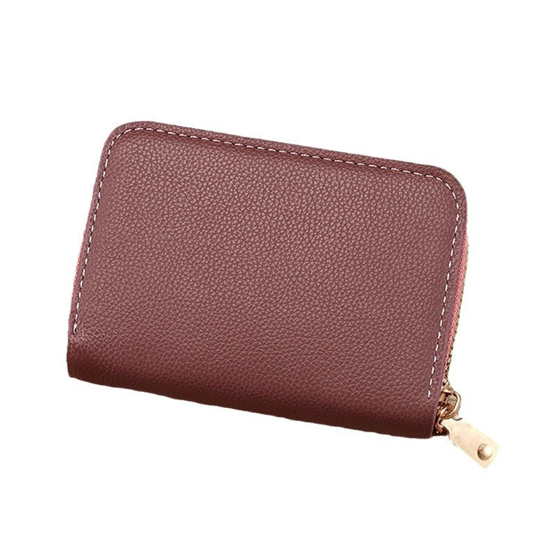 Fashionable Minimalist Women's Compact Zipper Wallet with Multi-Card Slots and Large Capacity for Daily Use