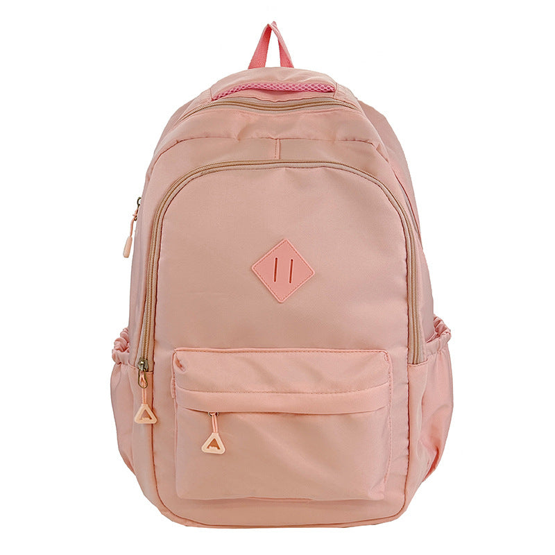 New Simple Color Backpack with Large Capacity, Lightweight and Stylish for Students and Travel