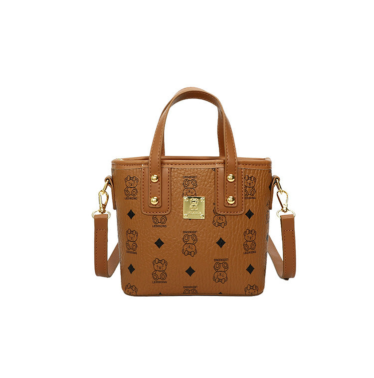 Fashion Printed Portable Vegetable Basket Bag Women's New Western Style All-Matching Shoulder Bag Cute Crossbody Bag