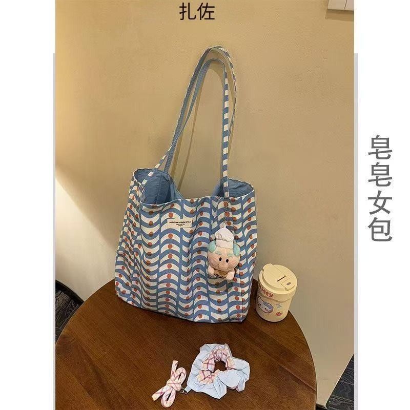 Tote Bag Women's New Large Capacity Double-Sided Versatile Canvas Bag Student Shoulder Korean Casual