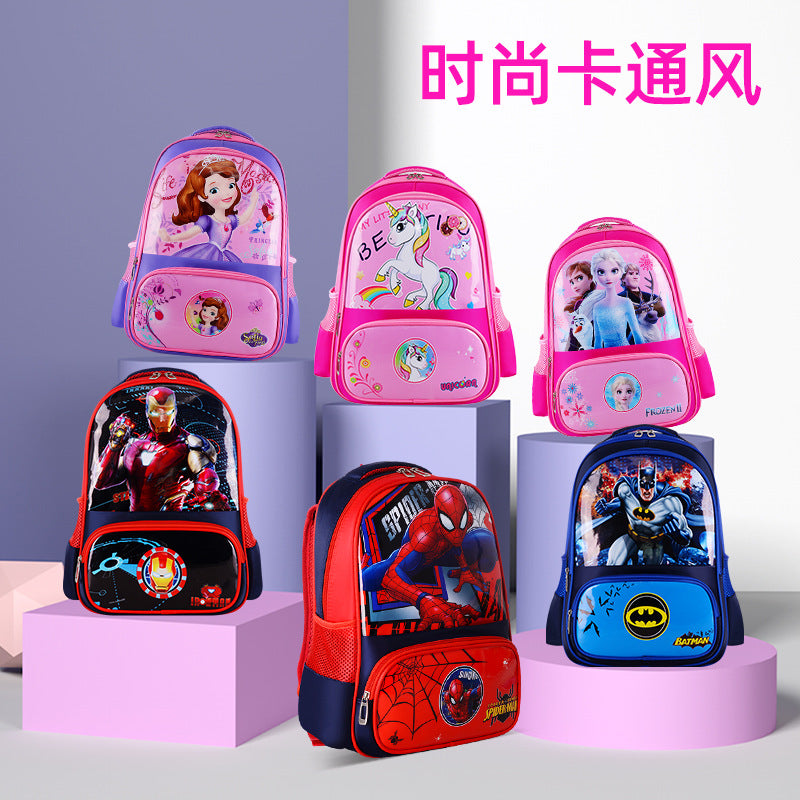Lightweight Breathable Kids Backpack with Cartoon Design for School Children, Comfortable Ergonomic Shoulder Straps and Durable Nylon Material