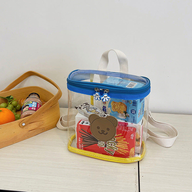 Cute Transparent Kids Backpack with Rabbit Design, Waterproof and Lightweight for Daily Use and Beach Outings