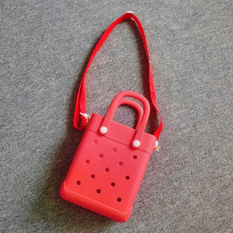 Cute Croc-Style Mini Shoulder Bag with Adjustable Strap for Women, Fashionable and Trendy Everyday Accessory