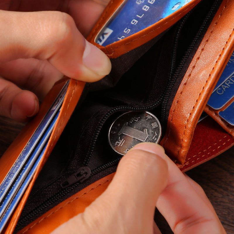 Men's Lightweight PU Wallet with US Dollar Design, Vintage Embossed Pattern, Multi-Card Slot, Durable and Scratch-Resistant