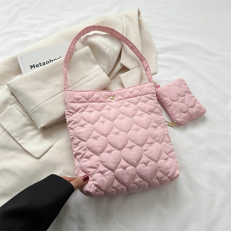 Tote Bag Women's New Fashion Retro Large Capacity Handbag Simple Casual Student Shoulder Bag