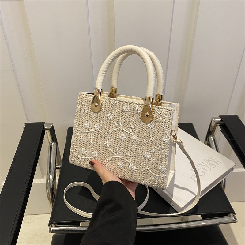 Straw Fashion Korean Gentle Handbag Spring and Summer New All-Match Shoulder Messenger Bag