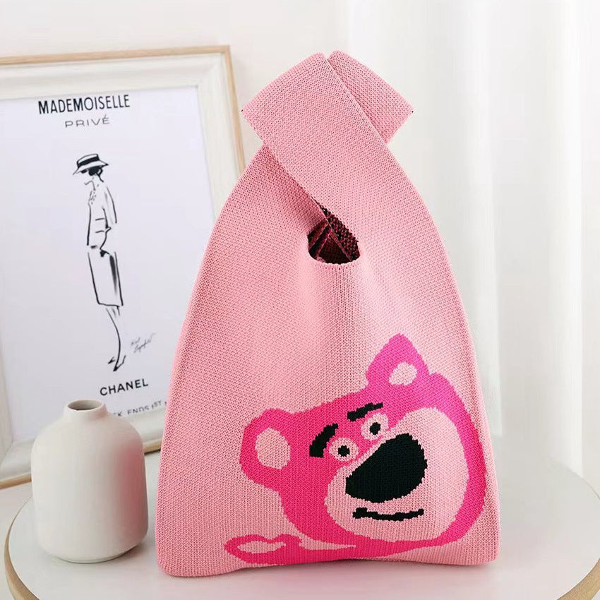 Vest Bag Women's Korean Knitted New Year Knitted Bag Hand Bag Knitted Oblique Bag