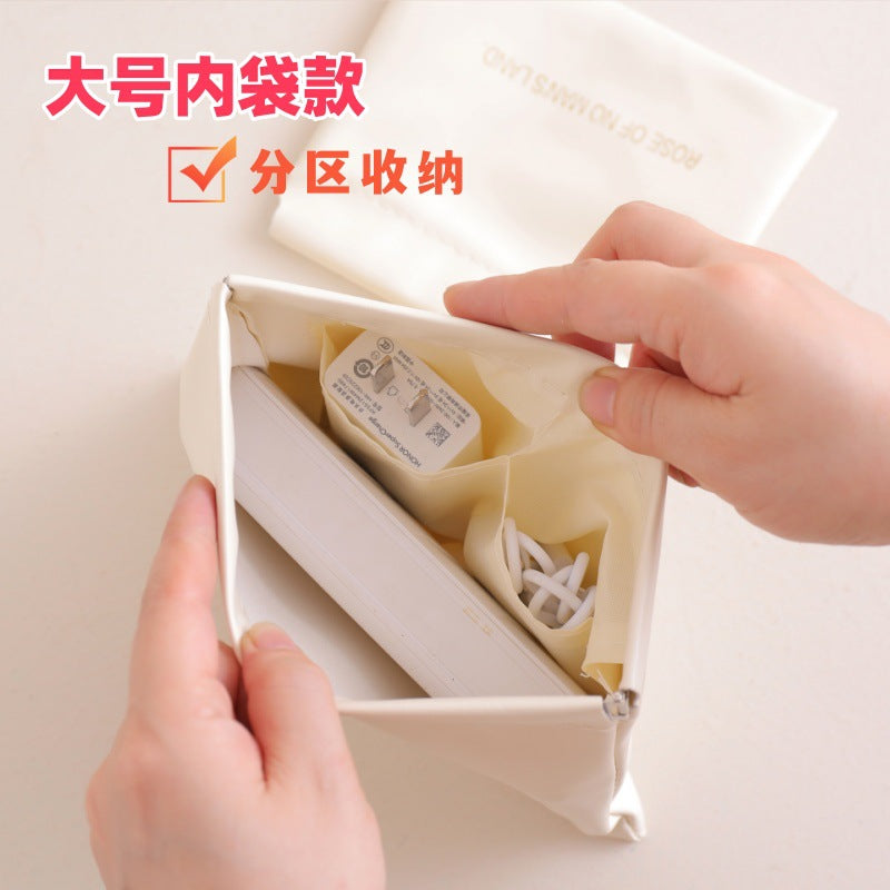 Minimalist PU Wallet with Auto-Closure Design for Earphones, Makeup, and Daily Essentials - Compact & Stylish