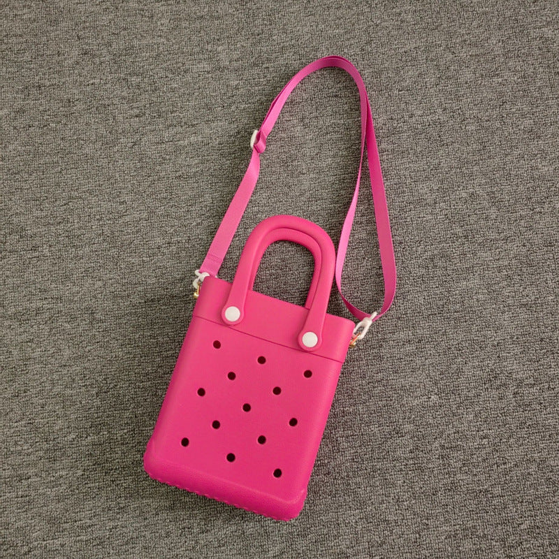 Cute Croc-Style Mini Shoulder Bag with Adjustable Strap for Women, Fashionable and Trendy Everyday Accessory