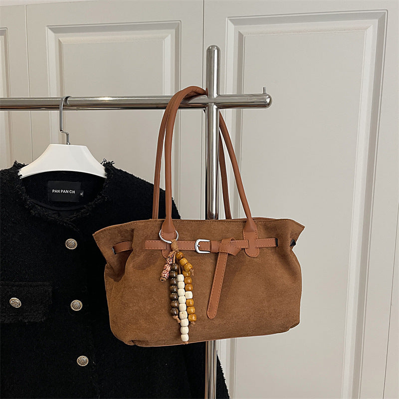 New Casual Retro Suede Bag Women's Shoulder Underarm Bag