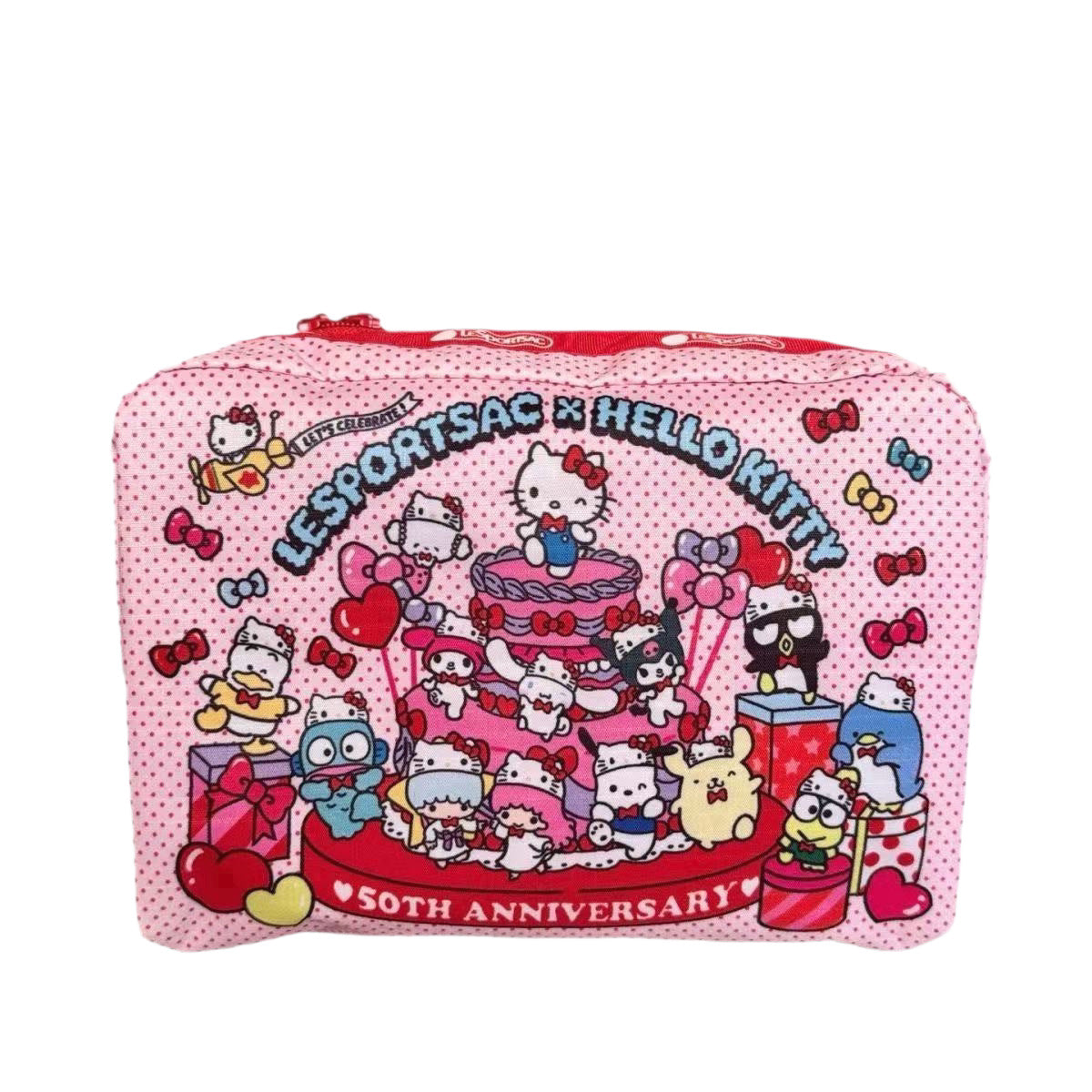Hellokitty50 Th Anniversary Limited Cosmetic Bag Wash Bag Cute Cartoon Portable Large Capacity Storage Bag