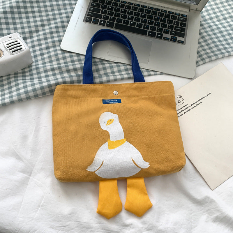 Cute Canvas Tote Bag for Women - Fashionable Small Square Shoulder Bag with Color Block Design and Magnetic Closure