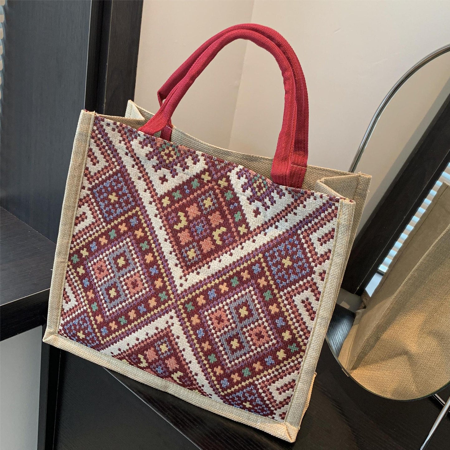 Ethnic Style Cotton and Linen Handbag for Women Summer New Fashion All-Matching Fashion Casual Bag