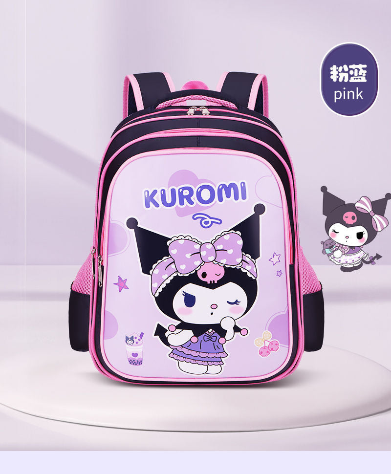 Kuromi Cartoon Backpack for Girls, Lightweight School Bag with Cushioned Straps, Perfect for Kindergarten and Elementary Students