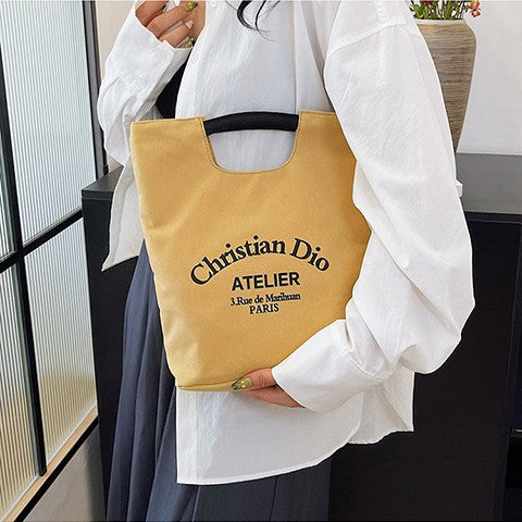 Hand Carry out Artistic Canvas Makeup for Work Mummy Bag Student Lunch Box Bag Portable Bucket Bento Casual Cloth Bag