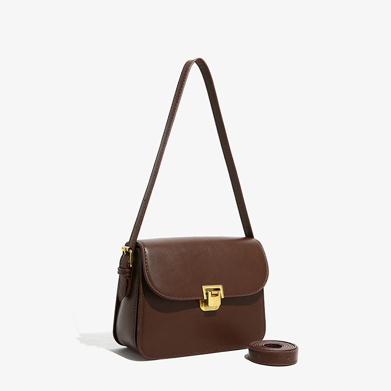 Urban Simple Style Lock Messenger Bag Multi-Functional Inner Bag Design Everyday Joker Fashion Small Square Bag