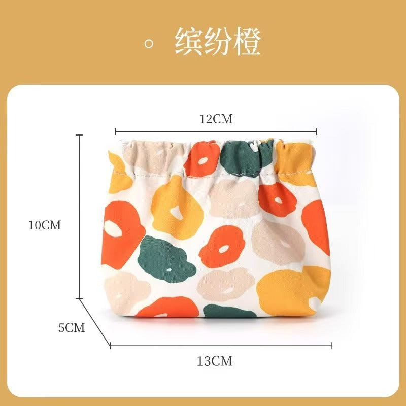 Elastic Printed Portable Storage Bag with Automatic Closure, Waterproof and Durable for Makeup and Daily Essentials