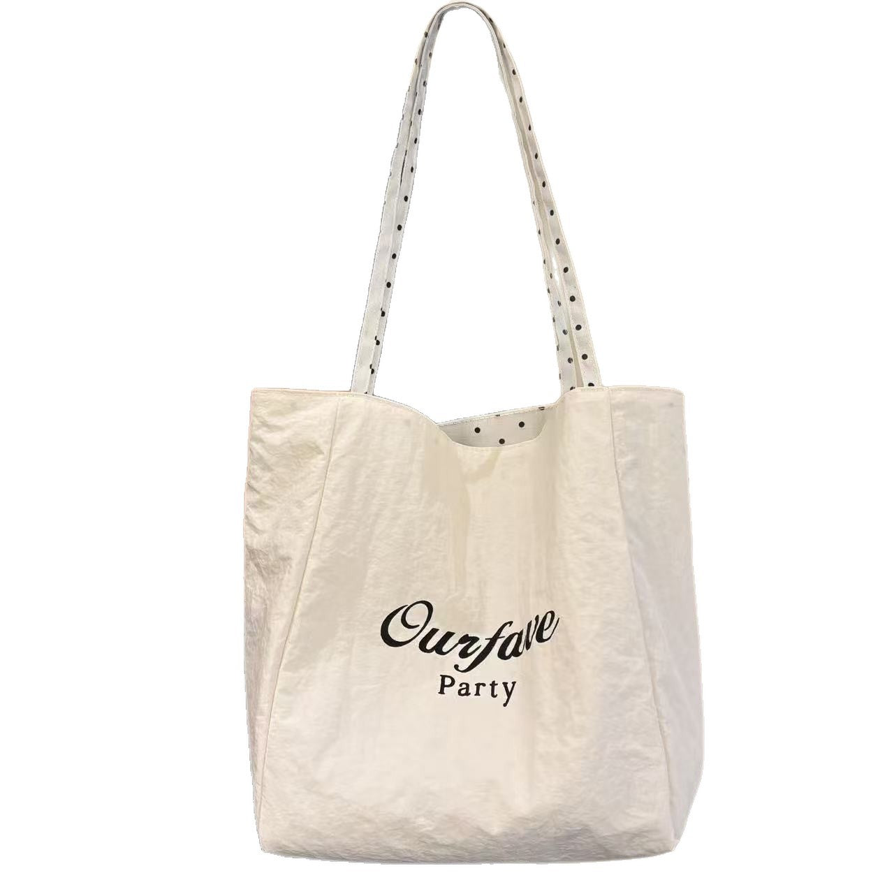 Party Canvas Tote Bag Female Large Capacity Shoulder Bag Polka Dot Shoulder Strap Everyday Joker Simple Fashion