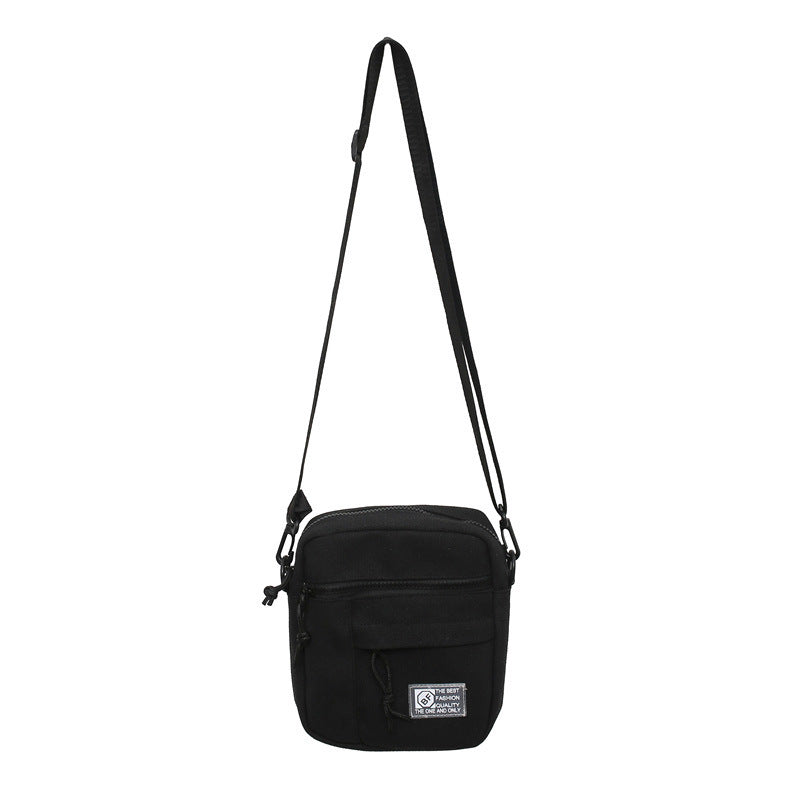 2025 Spring Summer New Casual Minimalist Unisex Small Square Bag with Zipper Closure and Checkerboard Tassel - Street Style Crossbody Phone Wallet Bag