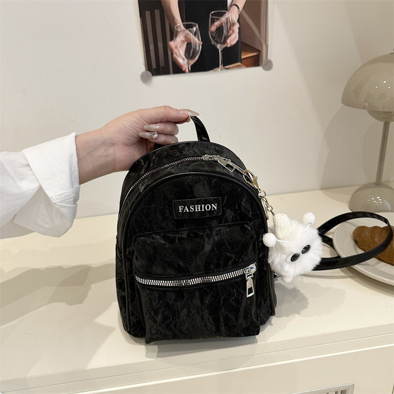 Stylish Lightweight Backpack for Women, Casual Campus Fashion with Arc Shoulder Straps and Trendy Design