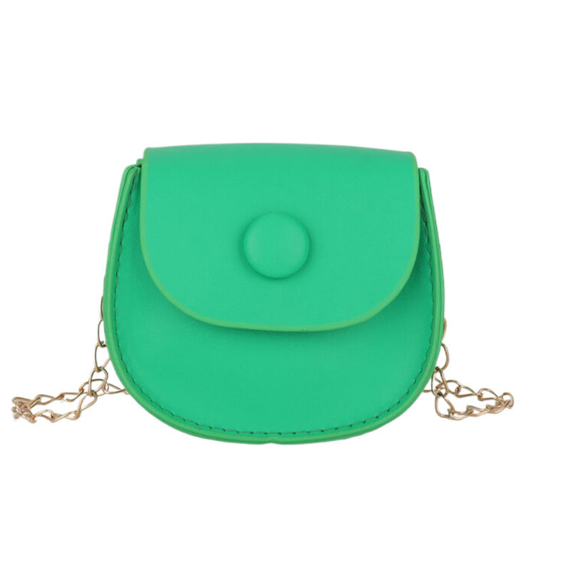 Saddle Bag Women's New Korean Style Solid Color Chain Shoulder Bag Lipstick Accessories Messenger Bag