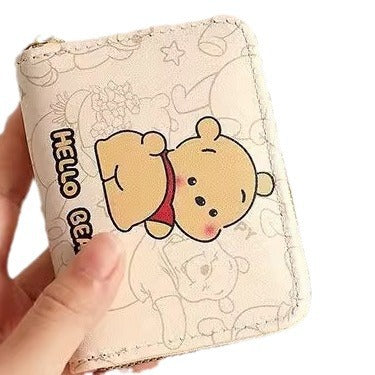 New Expanding Card Holder Zipper Wallet Certificate Good-looking High-Grade Children Student Waterproof Bear Female Male