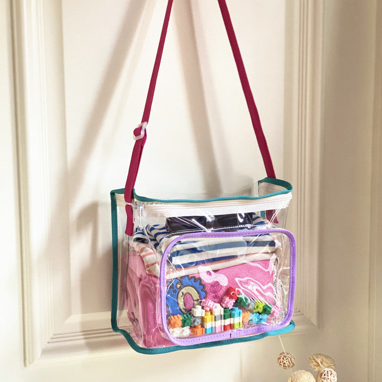 Transparent Waterproof Beach Bag with Cute Toys for Swimming and Travel - Perfect for Kids and Adults
