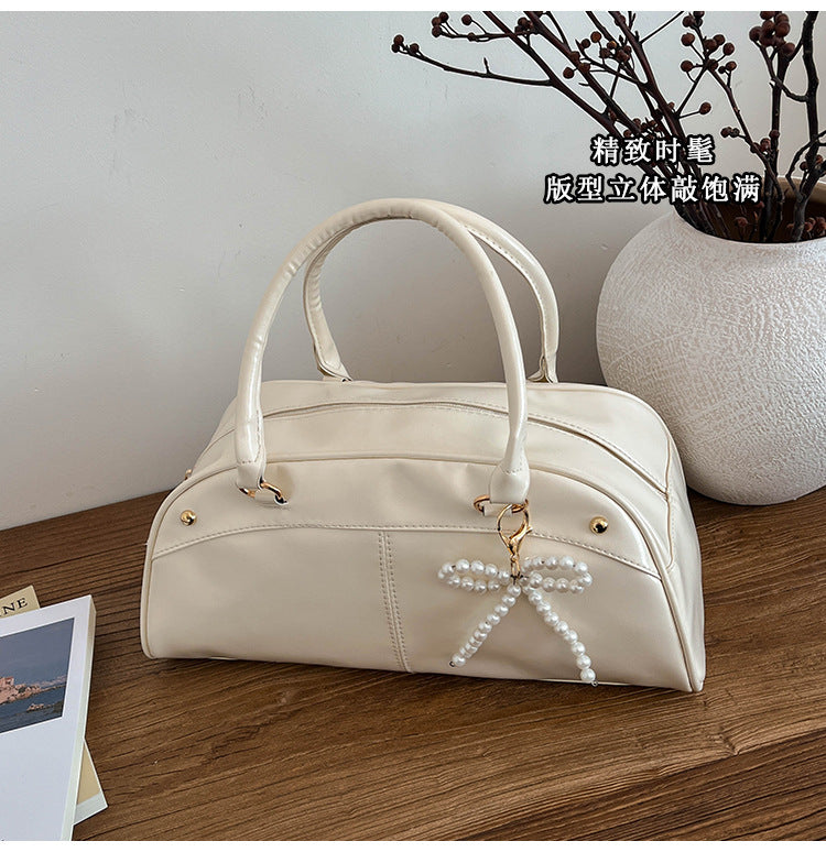 Bowling Bag Women's Fashionable Spring New Korean Style Large Capacity Commute Leisure Shoulder Underarm Handbag