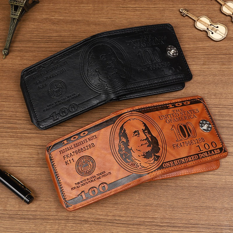Retro US Dollar Design PU Wallet for Men, Lightweight and Multi-functional Bifold with Vintage Style