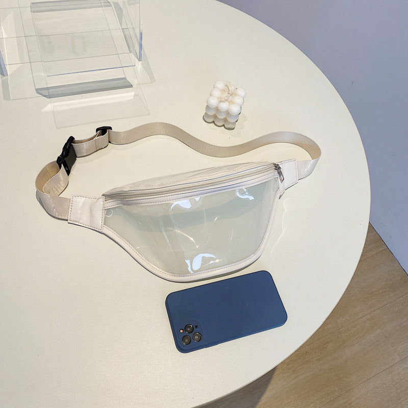 Transparent Chest Bag 2024 New Popular Fashion Lady Crossbody Tide PVC Solid Color Beach Gel Bag