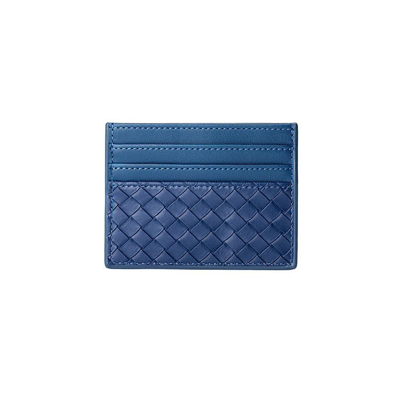 Leather Card Bag Women's Small Certificate Holder Card Holder Anti-Degaussing Driving License Card Clamp Coin Purse Woven