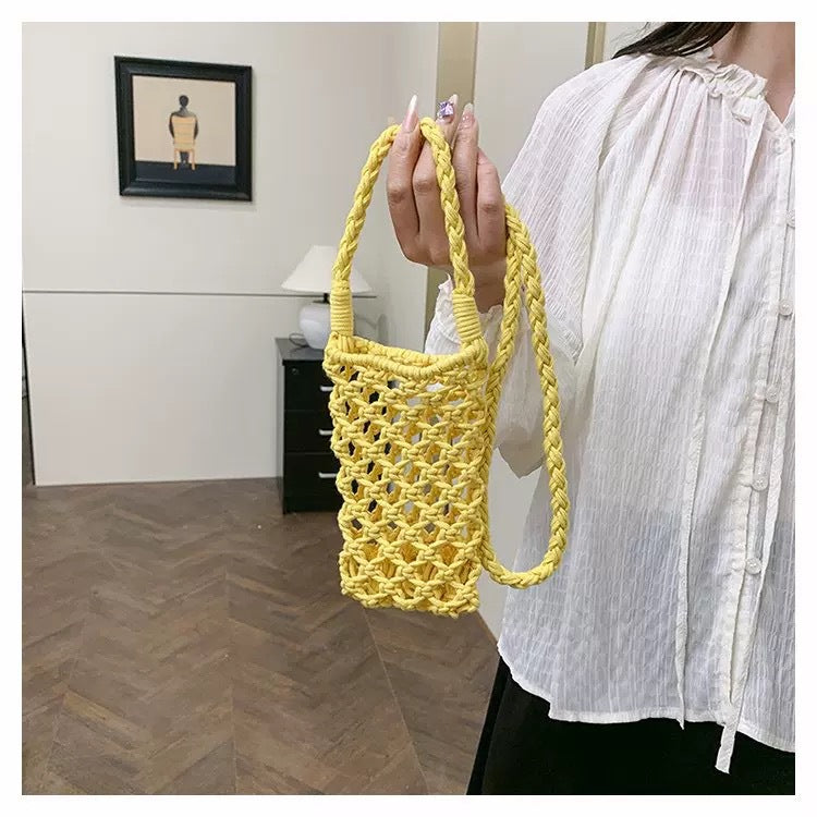 Hot Sale Fashion All-Match Popular Woven Shoulder Messenger Bag for Women Summer Cotton String Crossbody New Bag
