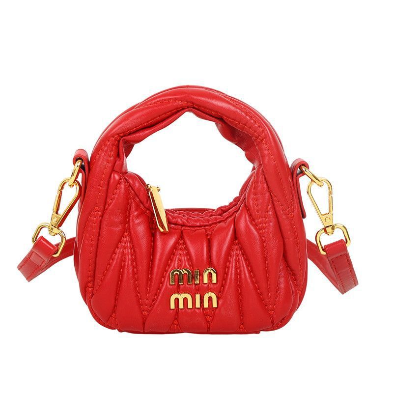 Mini Pleated Small Bag New Crescent Moon Shoulder Cloud Bag Messenger Bag Fashion High-End Versatile Handbag Women