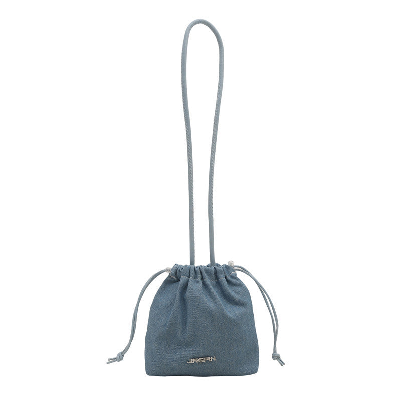 New Mini Bucket Bag Simple Pure Color All-Matching Crossbody Bag Special-Interest Design Classic All-Matching Working Commuter