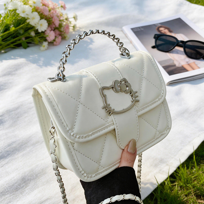 Fashion Mini Chain Messenger Bag Female Cute Cat Casual All-Match Daily Shoulder Bag