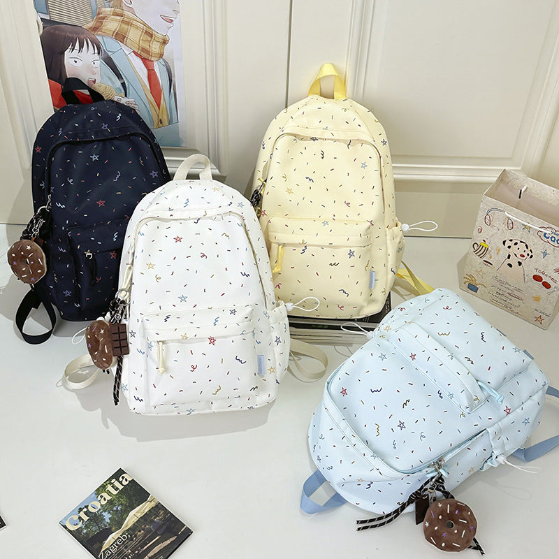 Cute Cartoon Print Backpack for Students with Large Capacity and Laptop Compartment, Perfect for School and Daily Use