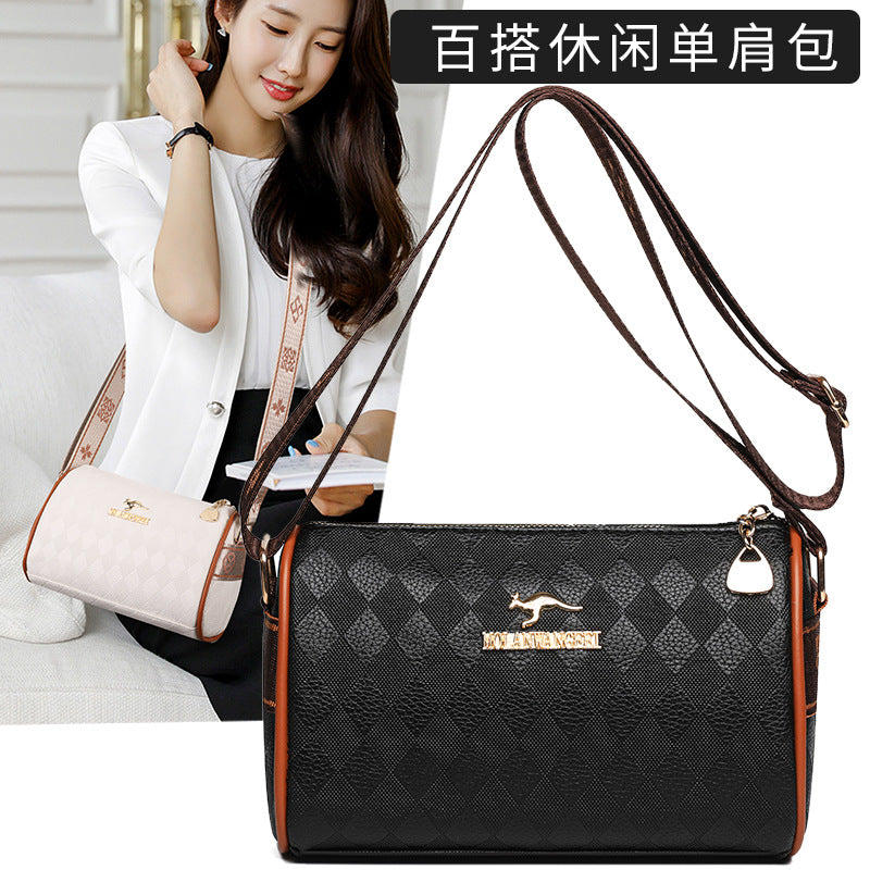 Boston Pillow Bag Women's Fashionable New Fashionable Western Style Wide Shoulder Strap High-End Shoulder Messenger Bag