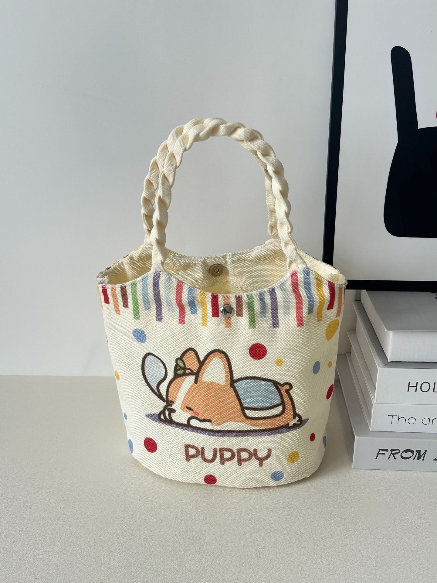 Vegetable Basket Bag Female Cartoon Cute Commuter Hand Carrying Child Storage Lunch Box Lunch Bag