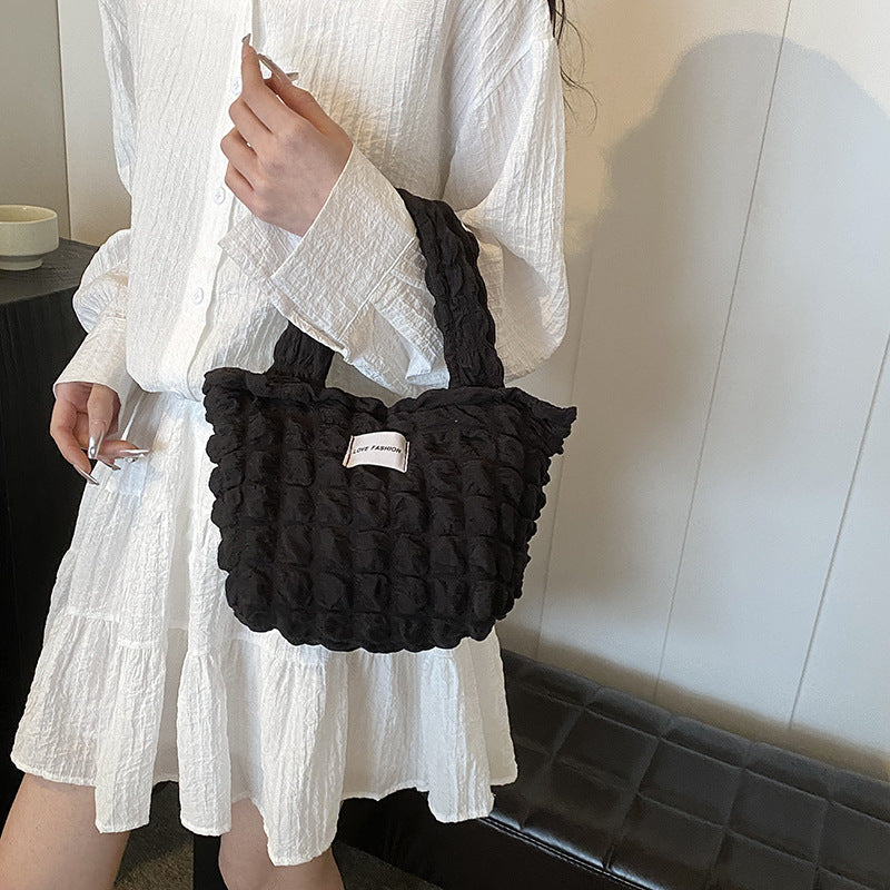New Bubble Cloud Bag Commuter Shoulder Handbag Office Worker Large Capacity Summer Simple Korean Style Ins Women's Bag