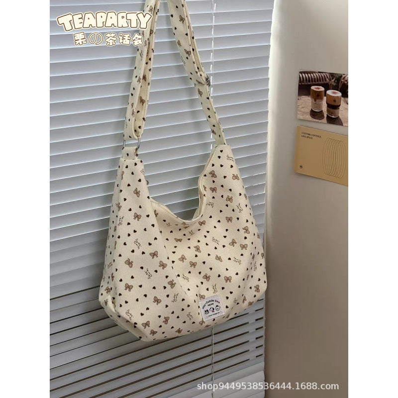 Women's Shoulder Bag New Korean Style Large Capacity Totes Polka Dot Pattern Cute Commute Leisure All-Match Shoulder Bag