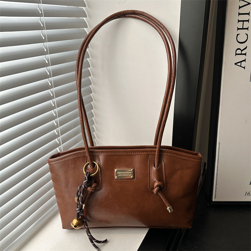 Fashion Simple Pu Commuter Tote Everyday Joker Large Capacity Shoulder Underarm Bag