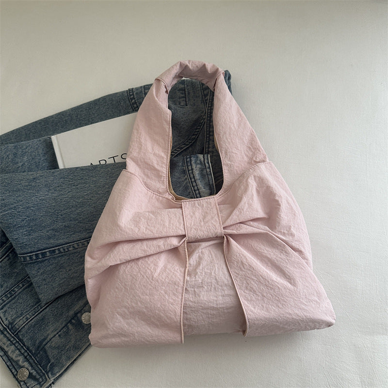 Vest Bag Women's Summer Korean Style Retro Plaid Large Capacity Light Shopping Versatile Canvas Bag Student