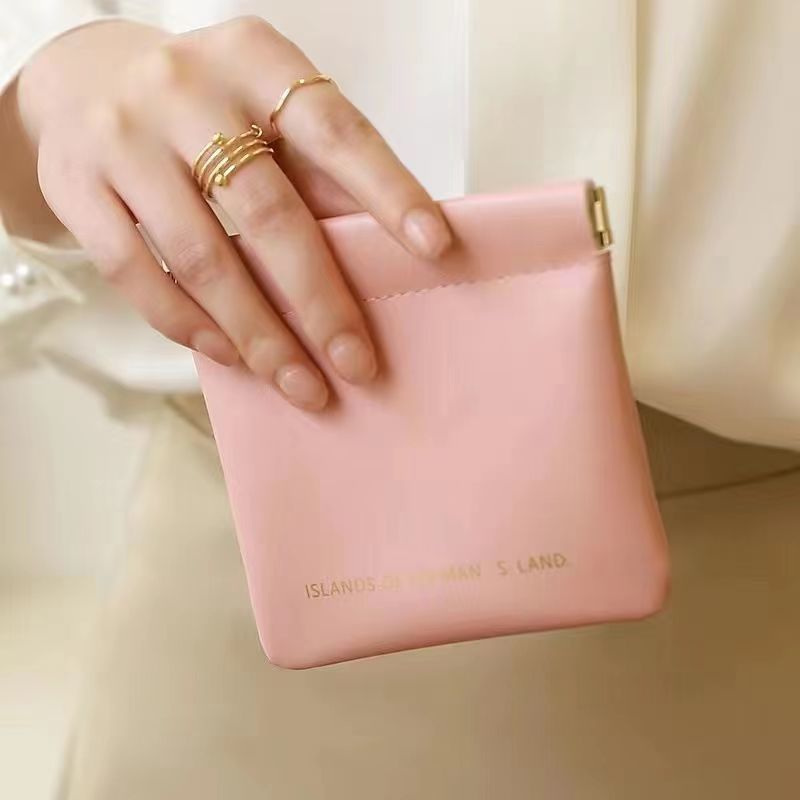 Minimalist PU Wallet with Auto-Closure Design for Earphones, Makeup, and Daily Essentials - Compact & Stylish