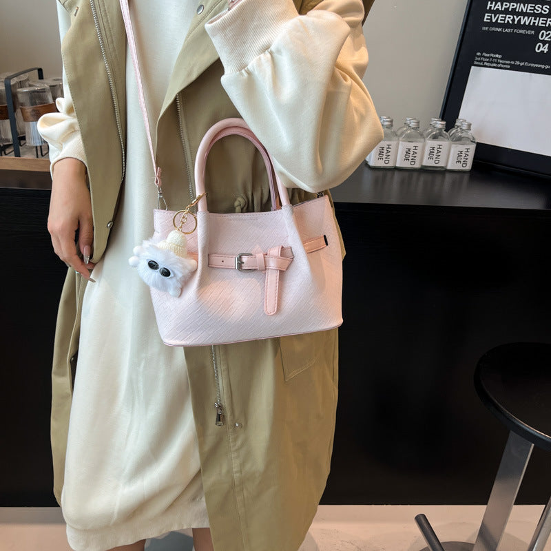 New Urban Simple Style Woven Texture Tote Bag Everyday Joker Practical Handbag
