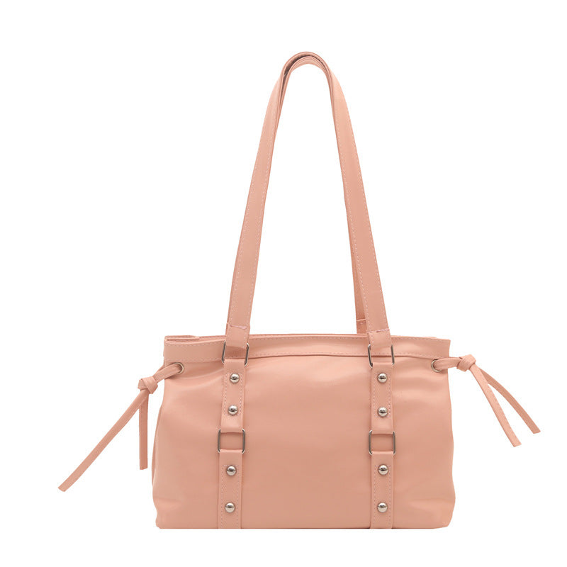 Rivet Fashion Temperament Commute Casual New Retro Simple Trendy Portable Underarm Shoulder Bag