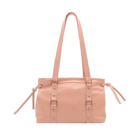 Rivet Fashion Temperament Commute Casual New Retro Simple Trendy Portable Underarm Shoulder Bag